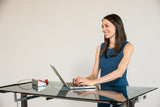 Rebel Desk Crank-Up Standing Desk with Power Station -- Glass