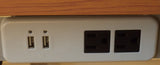 Rebel Desk Rebel Crank-Up Standing Desk with Power Station -- Teak